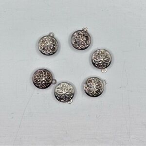 Elegant sterling Silver Floral bracelet clasps set of 6